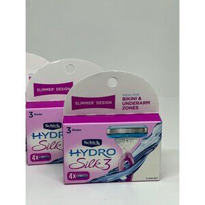 NEW Schick Hydro Silk 3 Razors Bikini & Underarm Zones 3 Blades 4X Pack Of 3